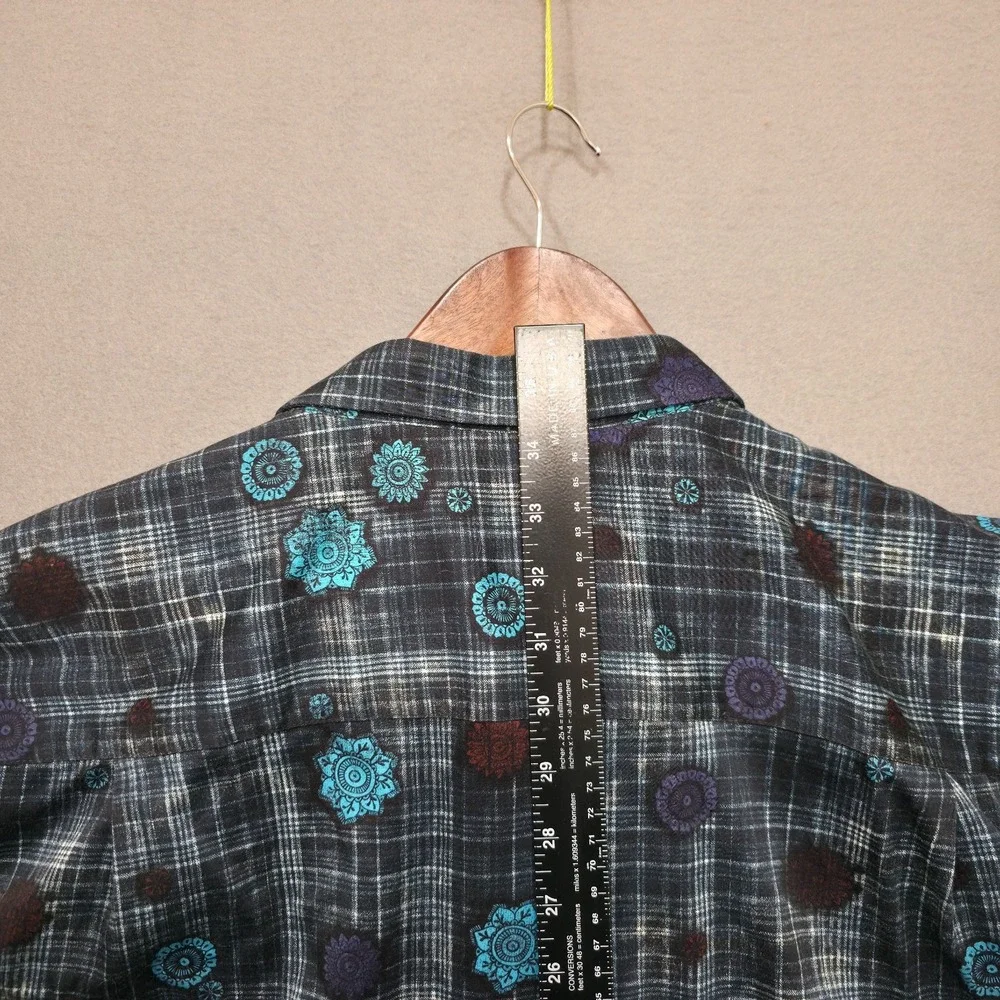 Visconti Black Men's Multicolored Long Sleeve Button Up Shirt‎ Size 3XLB